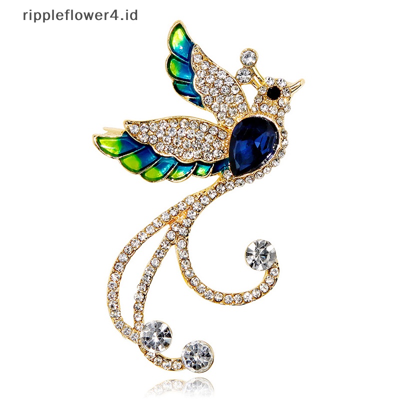 {rippleflower4.id} Fashion Berlian Imitasi Phoenix Burung Bros Untuk Wanita Syal Pakaian Brooch Pin Pesta Pernikahan Perhiasan Aksesoris Hadiah~