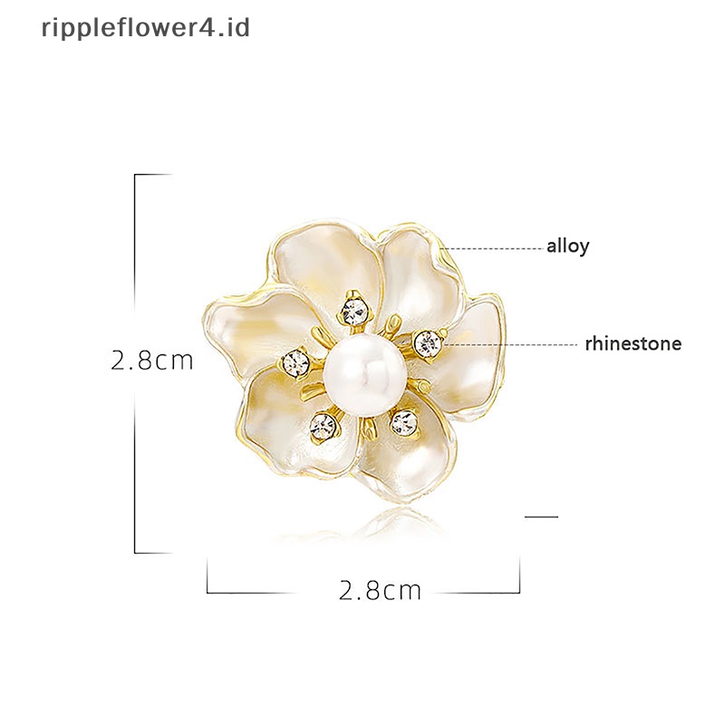 {rippleflower4.id} Camellia Bros Korsase Niche Fashion Perhiasan Cahaya Vintage Korsase Temperamen Bunga Tombol Cardigan Aksesoris Pin~