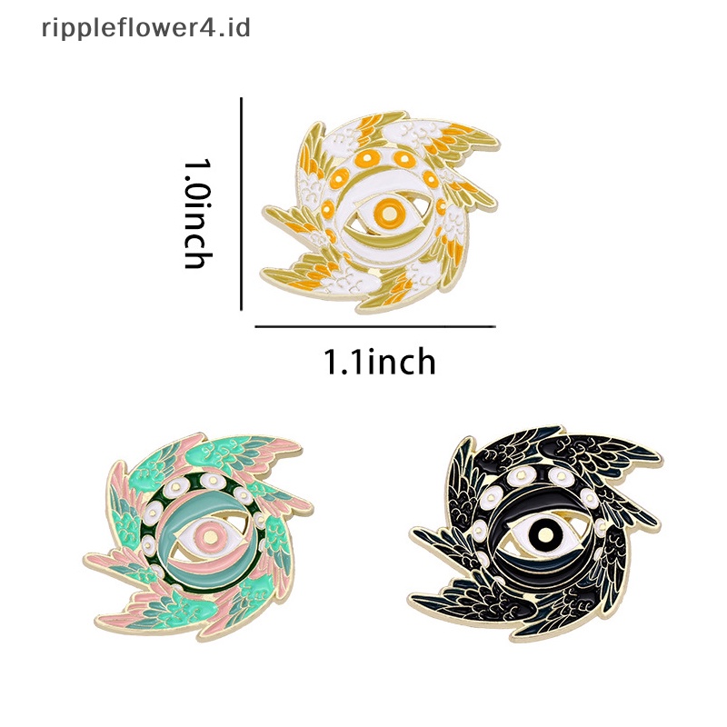 {rippleflower4.id} Fashion Mata Horus Seraph Sayap Lencana Bros Pin Untuk Ransel Lapel Pin Hadiah Pesta~