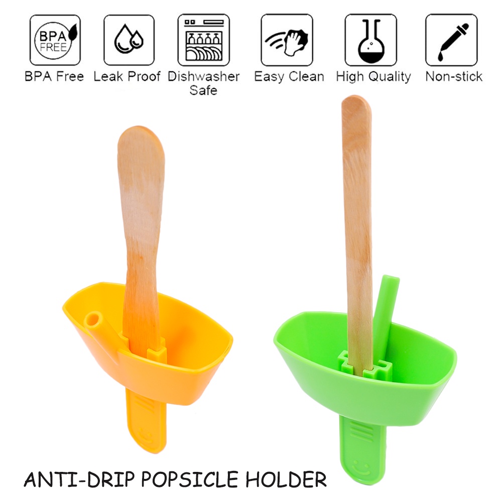 Drip-proof Handheld Ice Cream Holders/Rak Es Loli Anti-Tetes Dengan Sedotan Untuk Anak/Portable Spill Proof Ice Guard Holder Pop/No Drop Frozen Treatments Popsicles Rack Tray