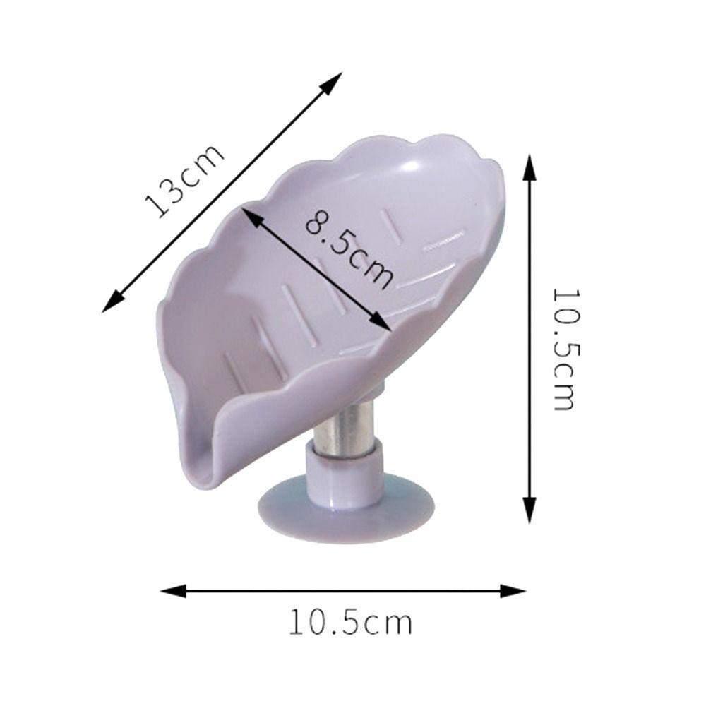 POPULAR Populer Tempat Sabun Non-slip Bentuk Daun Suction Cup Shower Drain Sabun Piring