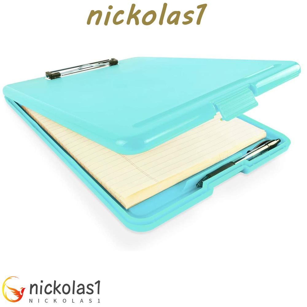 Nickolas1 A4 Clipboard Box Portable Perlengkapan Kantor Ringan Awet Alas Tulisan Alat Tulis Plastik