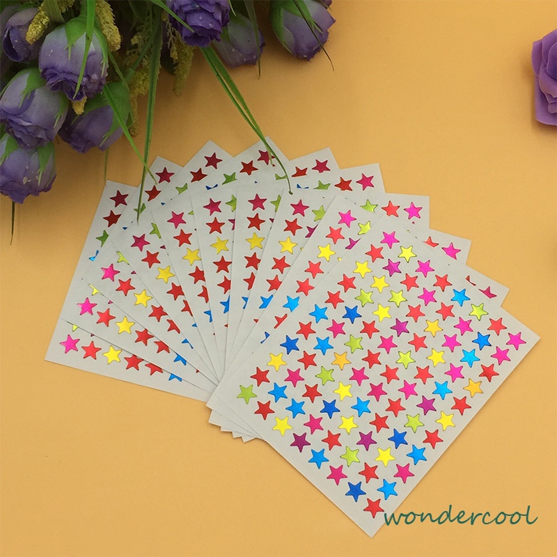 10Pcs/Set Stiker Bintang Colorful Reward Stickers Alat Tulis-Won