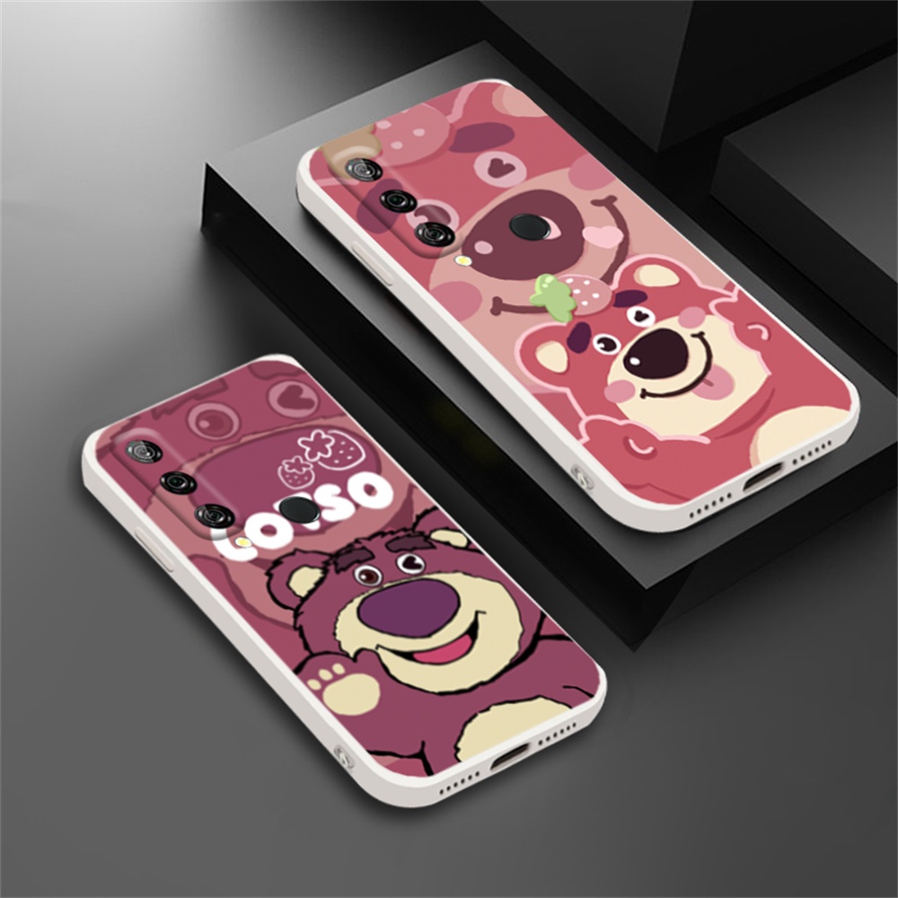 Casing Silikon Lembut Huawei P30 Lite Nova 5T Nova 3i Nova 7i Y6P Y7A Y6 Pro Y7 Pro2019 Y9S Manyo Strawberry Bear Phone Cover