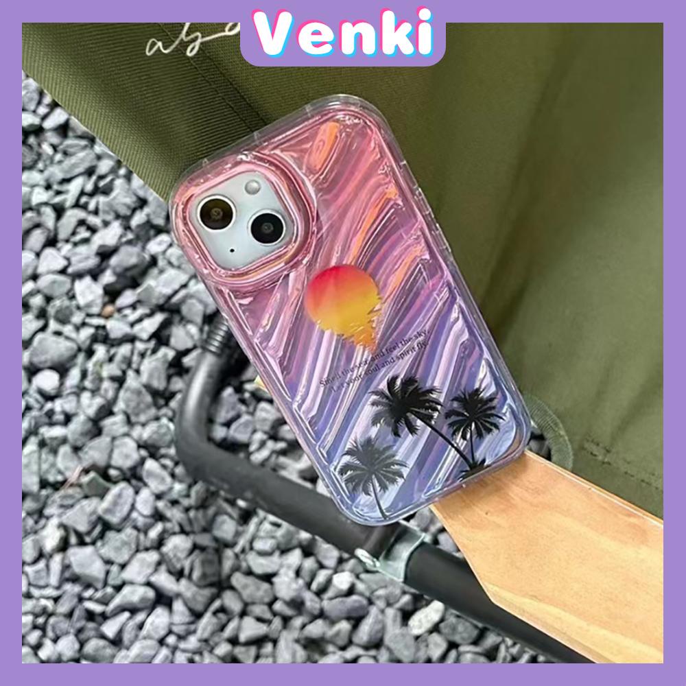 VENKI - Untuk iPhone 11 iPhone Case Laser Reflektif Bening Phone Case TPU Soft Shockproof Airbag Phone Case Simple Summer Coco Kompatibel dengan iPhone 14 13 Pro max 12 Pro Max XR XR 7