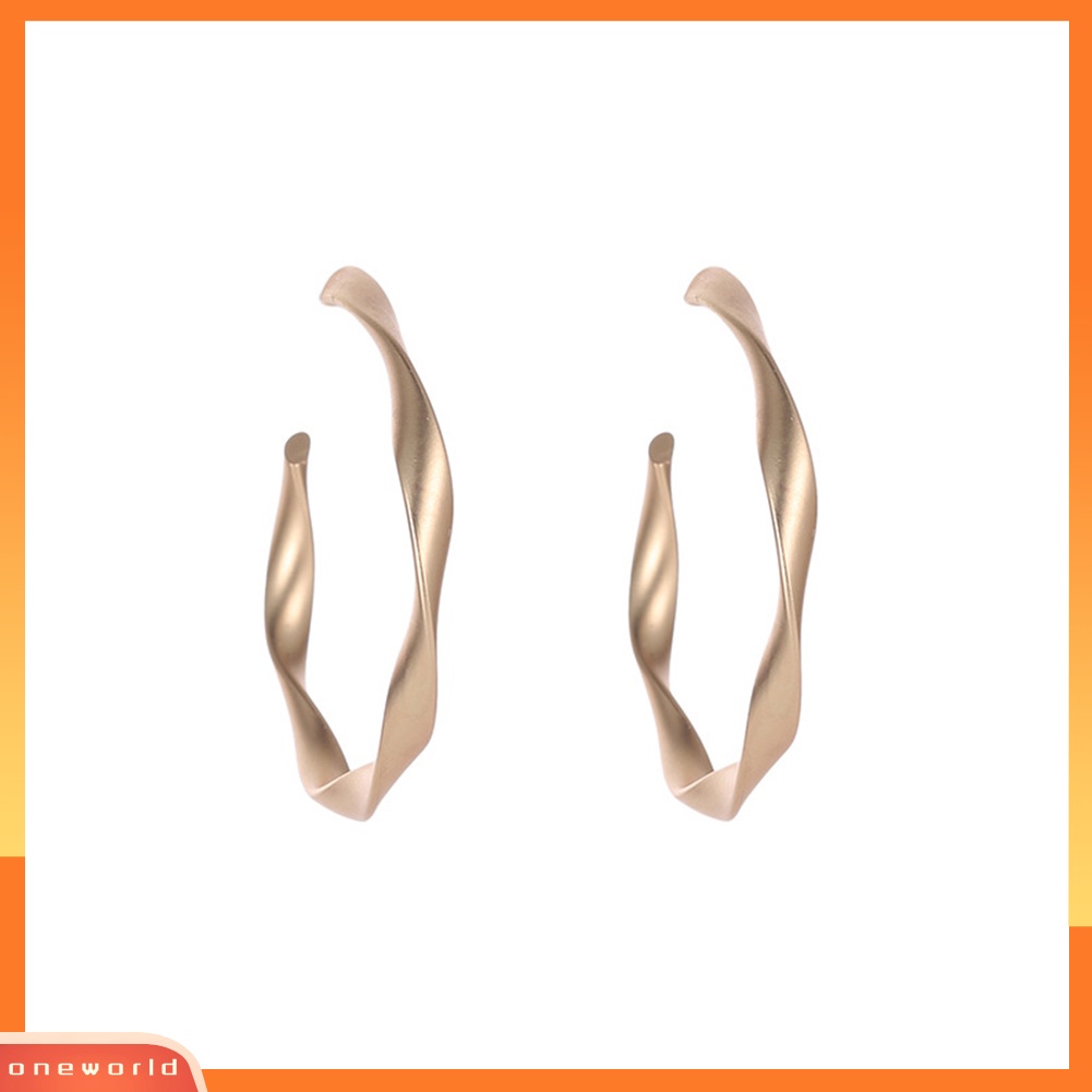 [WOD] 2pasang Wanita Fashion Matte Lingkaran Hoop Leverback Earrings Pesta Perhiasan Hadiah