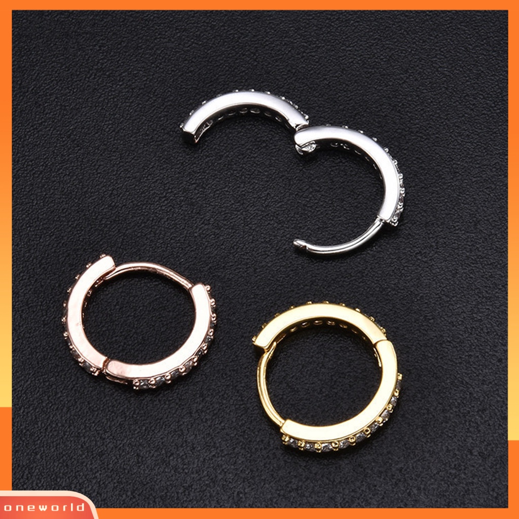 [WOD] Anting Wanita Berlian Imitasi Simple Mini Piercing Hoop Studs Earlobe Tragus Lingkaran Untuk Perempuan