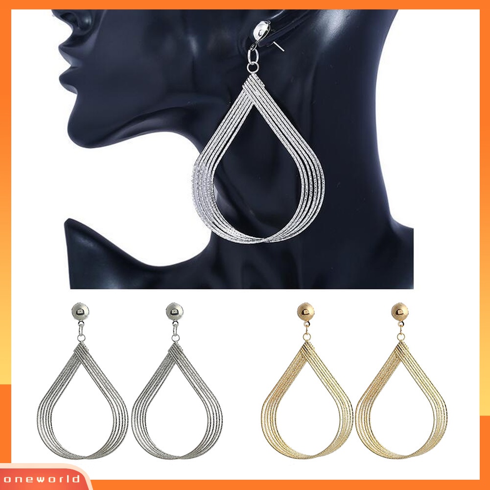 [WOD] Fashion Wanita Berongga Tetesan Air Menjuntai Anting Eardrops Perhiasan Pesta Sederhana