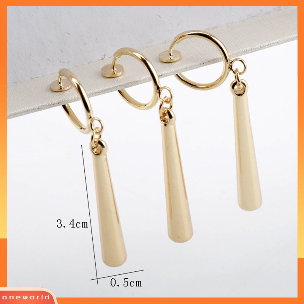 [WOD] Wanita Anting Gantung Warna Solid Paduan Sederhana Tahan Lama Lady Hook Earrings Perhiasan Wanita