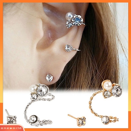 [WOD] Wanita Fashion Berlian Imitasi Anting Stud Telinga Klip Perhiasan Charms Xmas Hadiah