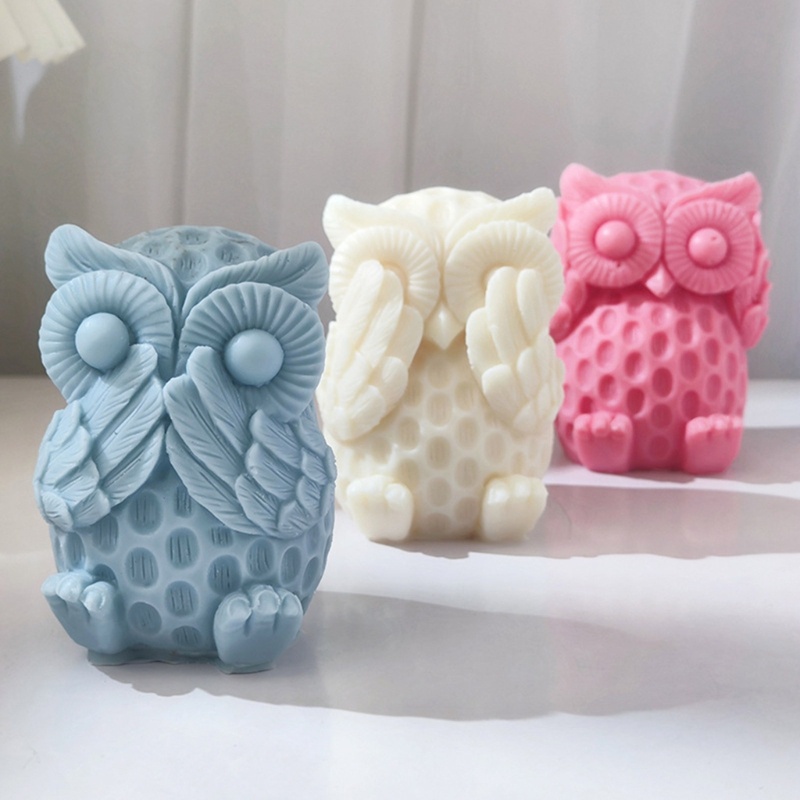 Siy Cetakan Lilin Hewan Owl Cetakan Silikon Untuk Membuat Cetakan Resin Sabun Lilin Epoxy Mold DIY Craft Baking Mold