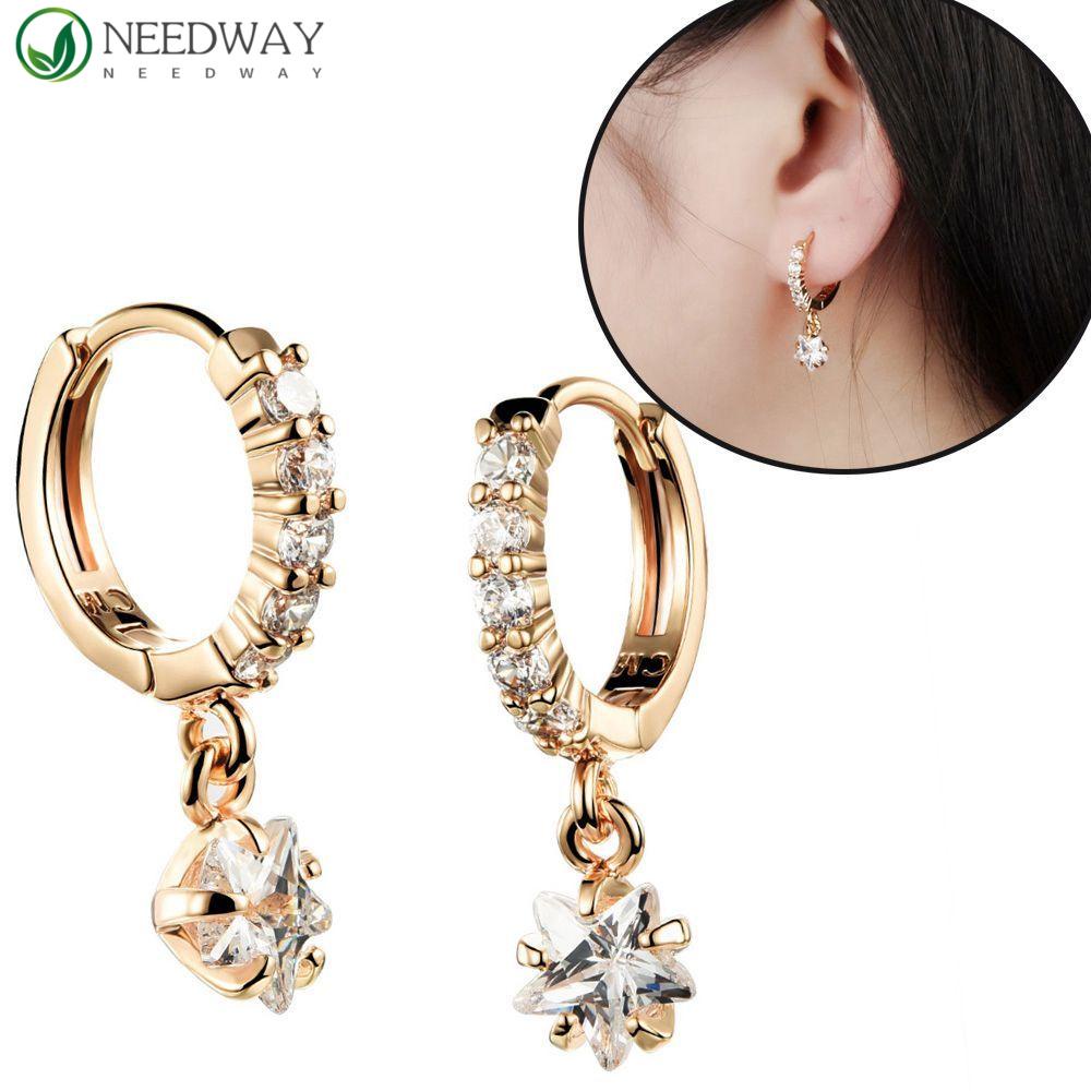 Needway Drop Earrings Juli 4th Menjuntai Hadiah Perhiasan Elegan Cubic Perhiasan Aksesoris