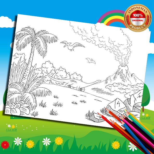 Gambar Mewarnai ~ PEMANDANGAN PART2 / Seketsa Lukis / Drawing Sketch / Sketsa Menggambar A4 (Bukan B