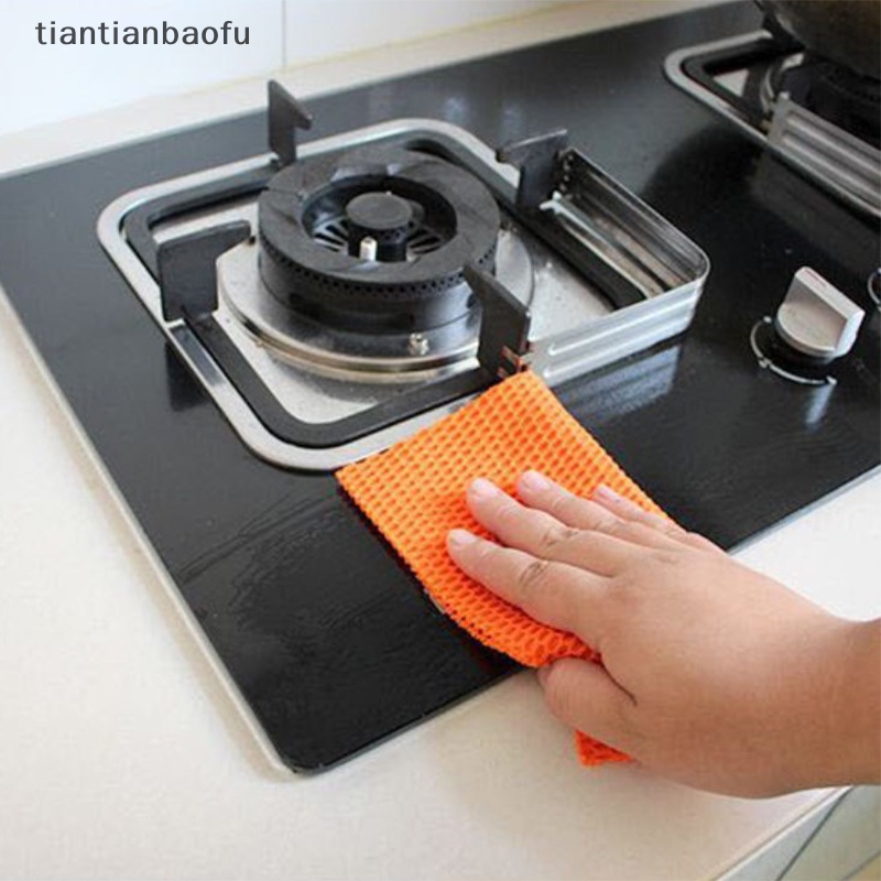 [tiantianbaofu] Kain Lap Jaring Cuci Piring Inovatif Rapid Dry Scourer Mesh Washing Cloths Alat Butik