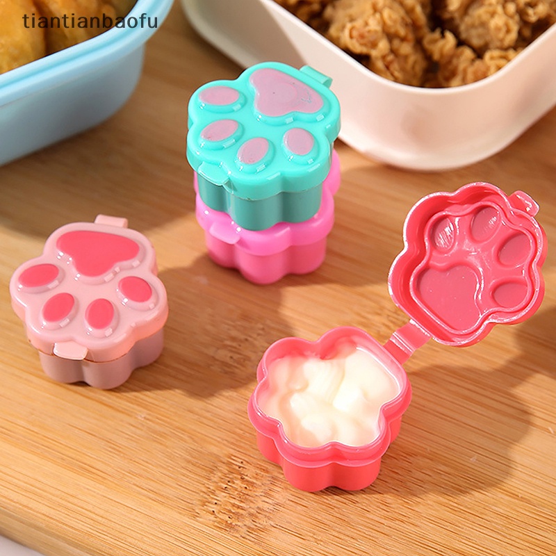 [tiantianbaofu] 1pcs Botol Saus Mini Kaki Kucing Kecap Mustard Wadah Dispenser Anti Bocor Butik