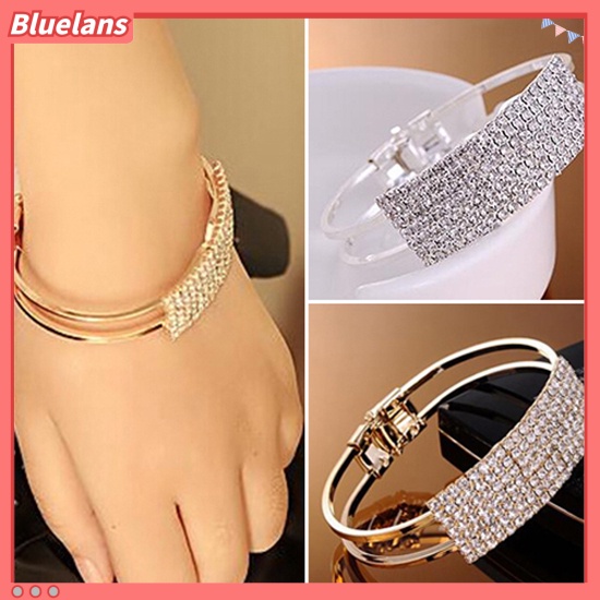 [BLS] Fashion Baru Elegan Wanita Bangle Gelang Gelang Kristal Cuff Bling Lady Hadiah