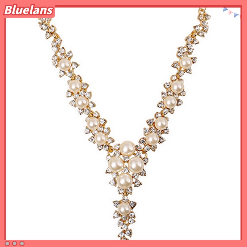 [BLS] Wanita Fashion Clavicular Charms Faux Pearl Pendant Kalung Hadiah Pesta Pernikahan