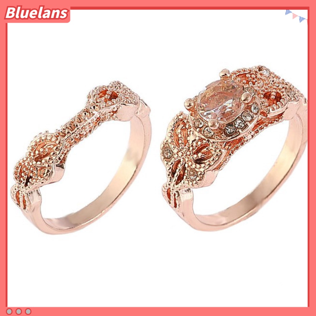 [BLS] 1set Cincin Lady Hias Berlian Imitasi Vintage Alloy Bulat Wanita Circlet Untuk Lamaran