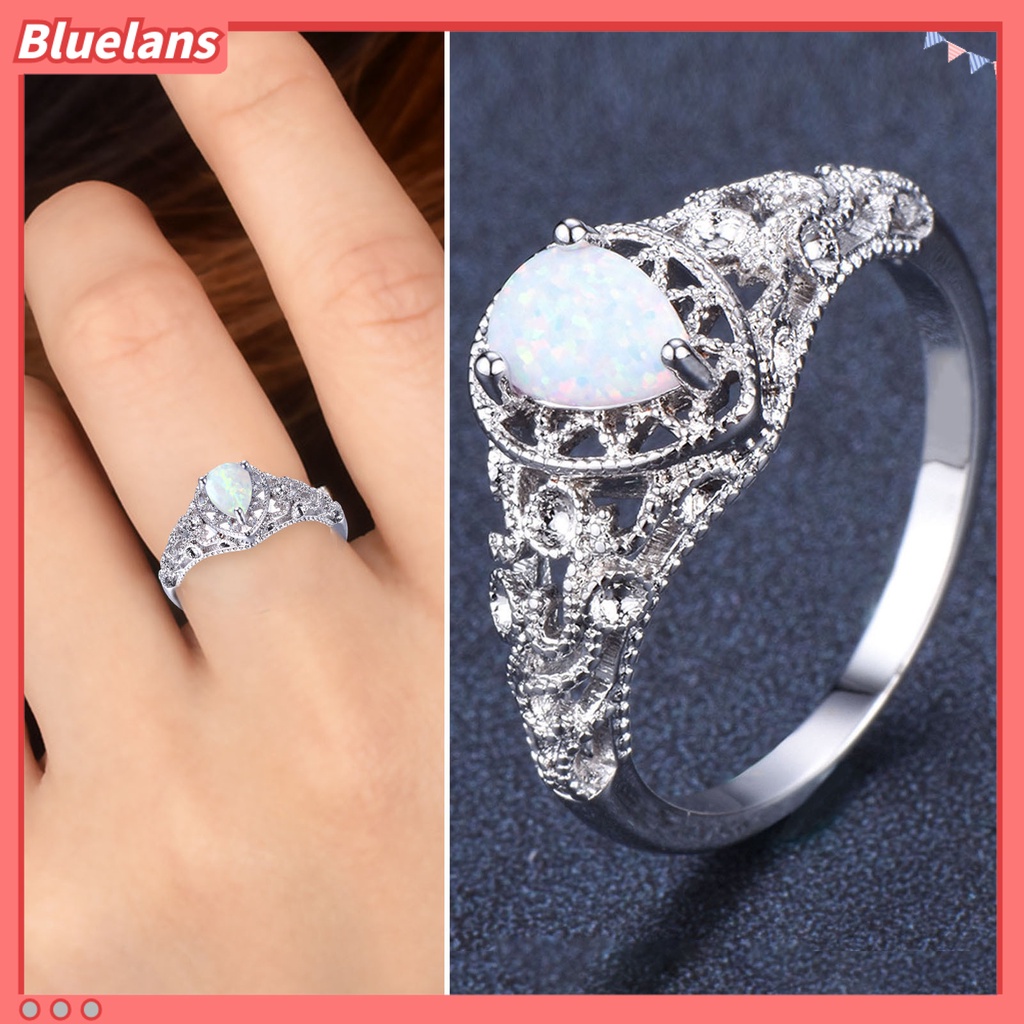 [BLS] Cincin Kawin Glitter Kepribadian Hadiah Valentine Warna-Warni Cubic Zirconia Temperamen Bertatahkan Berlian Imitasi Aesthetic Ring Perhiasan Aksesoris