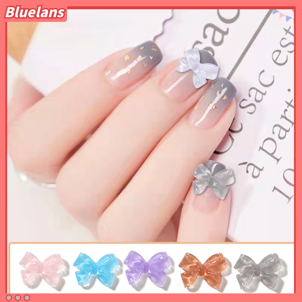 [BLM] 50pcs /Set Ornamen Kuku AB Coating Hidup Kreatif Glitter 3D Kuku Aurora Busur Ornamen Untuk Perempuan