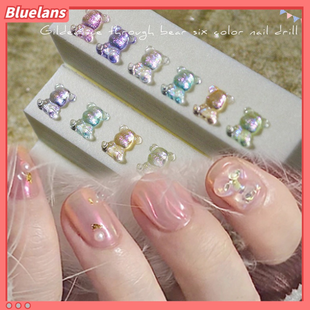 [BLM] 50pcs /Set Ornamen Kuku Efek Mengkilap Penembus Es Tembus Fashion Polish UV Gel Manicure Aksesoris Untuk Perempuan