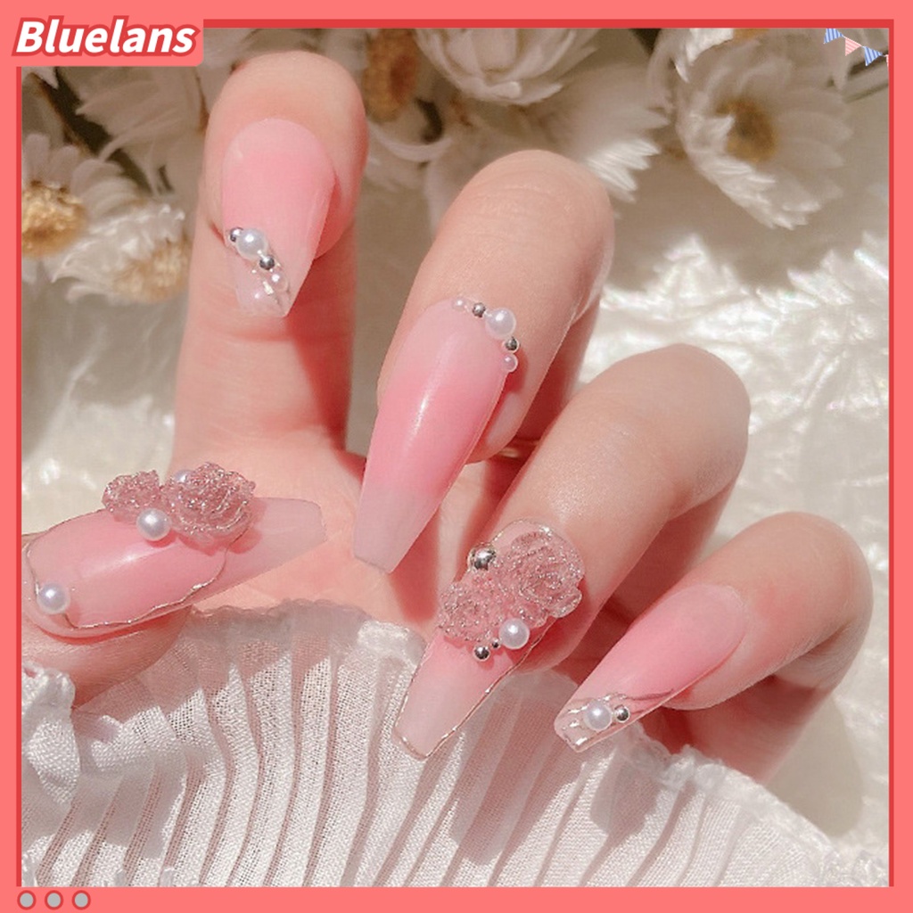 [BLM] 50pcs Kamelia Kuku Efek Visual Mengkilap Tiga Dimensi Glitter DIY Ornamen Kerajinan Manikur Kuku Mini 3D Untuk Manicurist