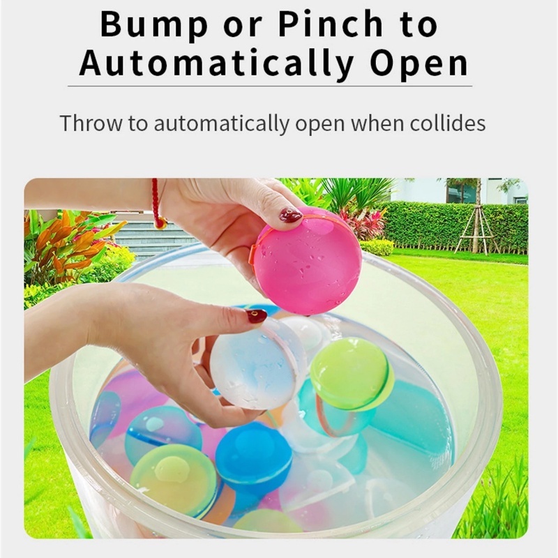 Reusable Gradient Color Quick Fill Water Balloons/ Mainan Balon Bom Percikan Air Silikon Untuk Pesta Musim Panas Taman Kolam Outdoor