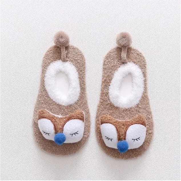 Sepatu Kaos Kaki Bayi Anak Bulu Lembut Korea Motif Hewan Prewalker Shoes Shocks