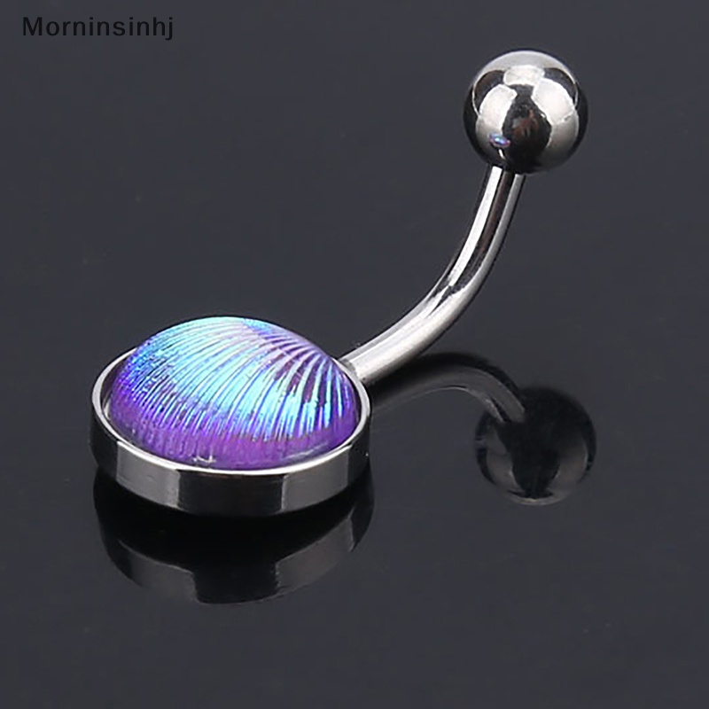 Mornin Stainless Steel Colorful Shell Round Belly Button Rings Perhiasan Perut Fashion Berkualitas Tinggi Untuk Wanita Dekorasi Tubuh id