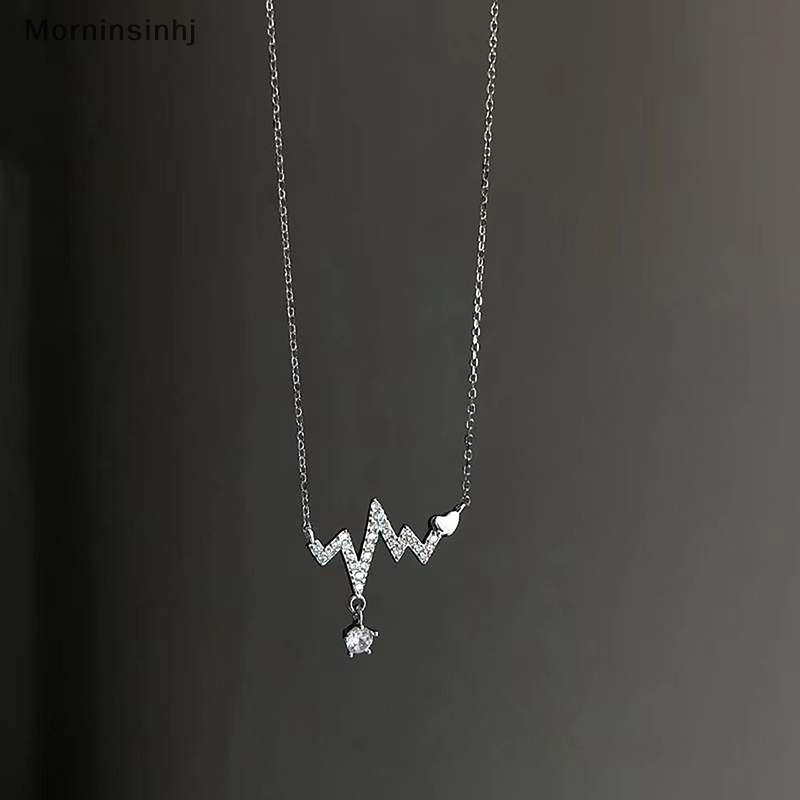 Mornin Fashion Baru Wanita Shiny Heartbeat Klavikula Rantai Kalung Untuk Pesta Wanita Pernikahan Pertunangan Perhiasan Hadiah Ulang Tahun id