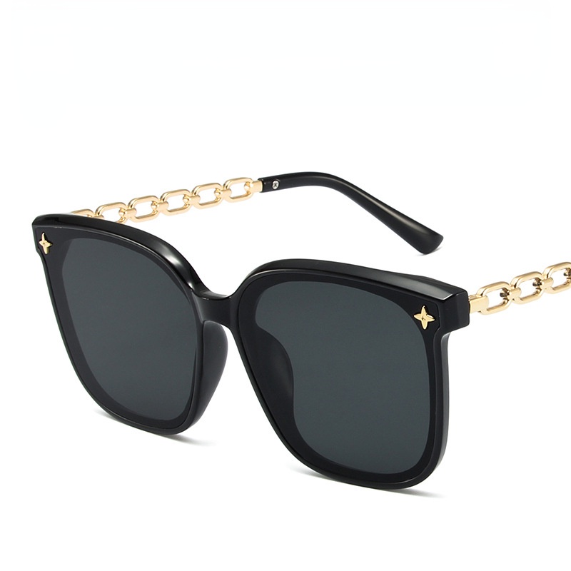 Fashion Square Aesthetic Shades Sunglasses Untuk Wanita/Men Metal Frame Sunglasses Eyewear