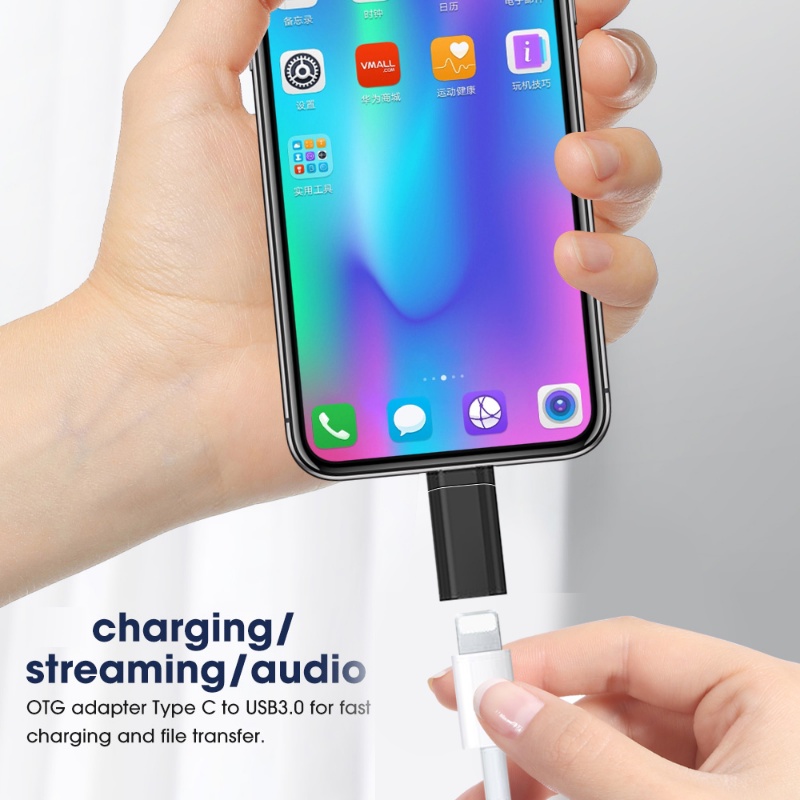 [Harga Grosir] Adaptor Charger Ponsel Kompatibel Untuk iPhone Female Ke Micro USB Type C Male Konektor Metal Data Sync Charging Converter Phone Tablet Adapters