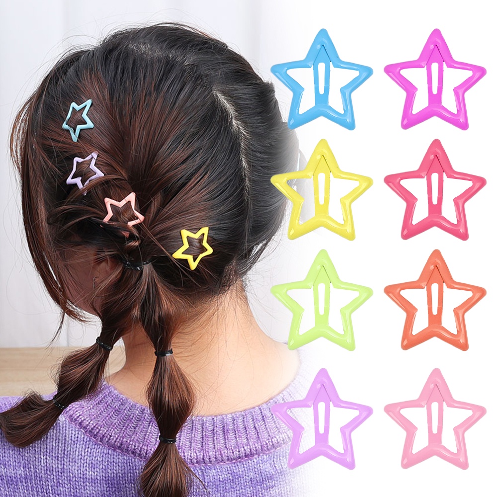 Metal Bobby Pin Warna-Warni BB Jepit Rambut Gadis Ponytail Holder Lucu Aksesoris Rambut Y2K Korea INS Gaya Jepit Rambut 3Pcs Hair Clip Snap Anak Hiasan Kepala Hair Pin