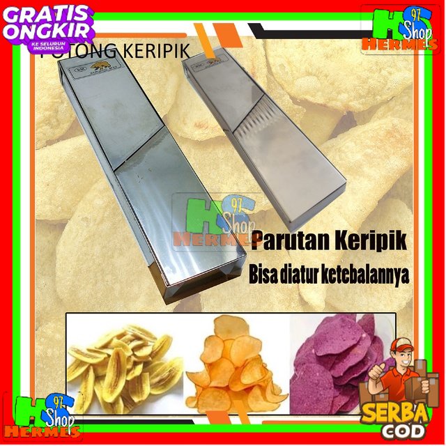 Parutan keripik pengiris kripik singkong kentang pisang Stainless