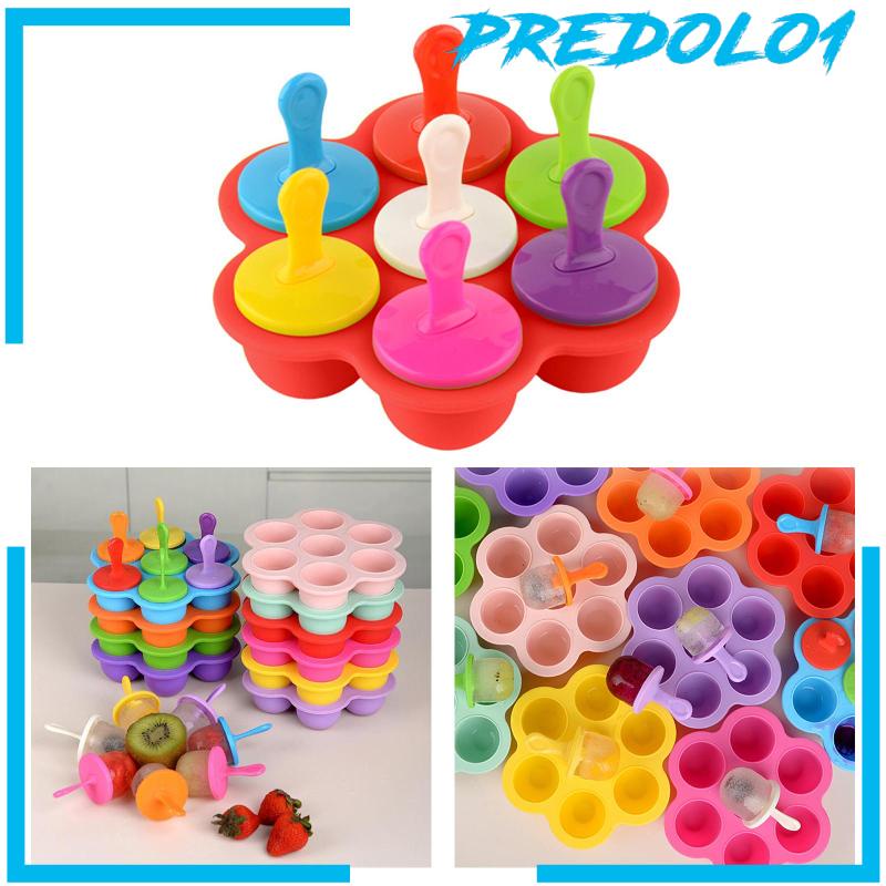 [Predolo1] Popsicle Maker 7grids Alat Pembuat Es Krim Dengan Tutup Untuk Toko Kue Homemade