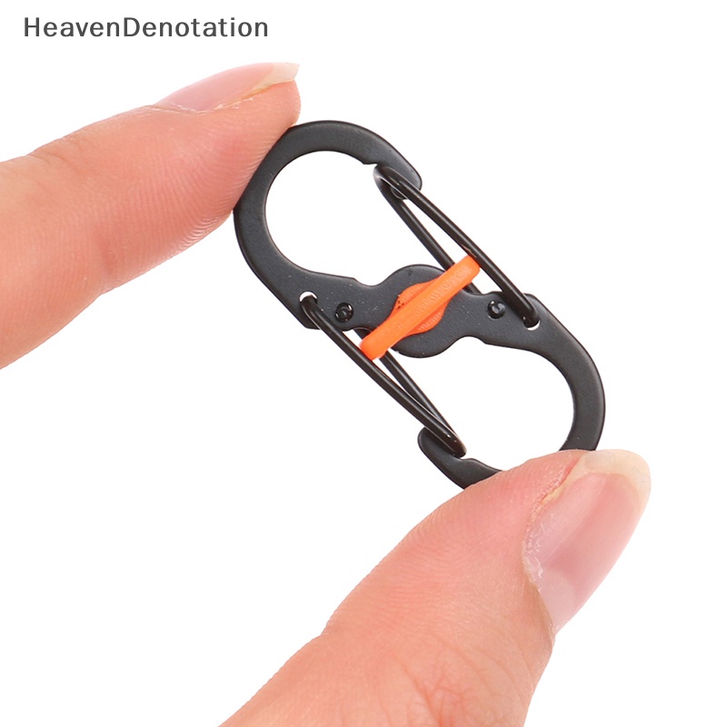 [HeavenDenotation] Carabiner Tipe S Stainless Steel Dengan Kunci Mini Gantungan Kunci Kait Anti-Pencuri Berkemah Luar Ruangan Ransel Gesper Key-Lock Tools HDV