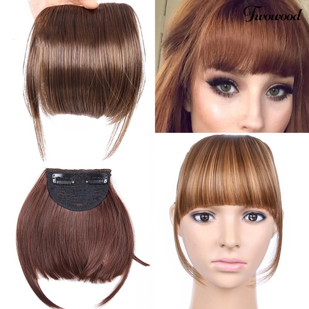 Twowood Poni Palsu Tidak Tembus Nyaman Dipakai Berbulu Halus Lembut Seamless Elegan Wanita Pinggiran Depan Air Bangs Modelling Supply