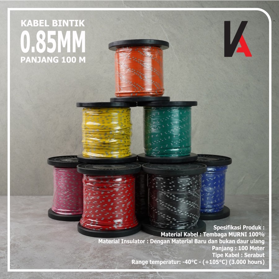 Kabel Bintik AVS 0.85MM x 100M Kabel Otomotif Body Mobil Motor Serabut Tembaga (Bobin)