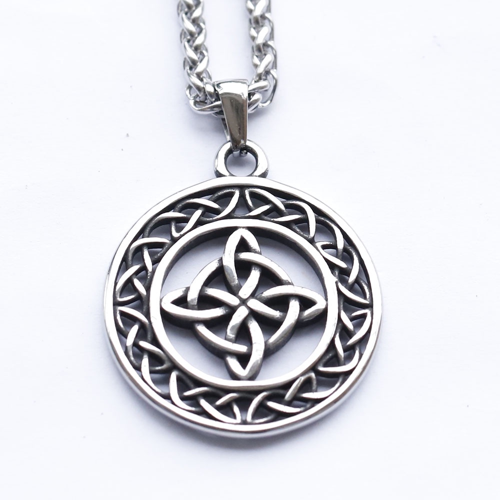 Desain Baru Vintage Fashion Punk Viking Valknut Celtic Cross Pendant Kalung Untuk Pria Norse Perhiasan