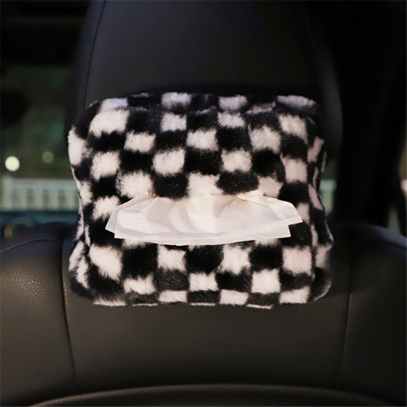 Kotak tissue Kotak Hitam Putih Mobil, Laci Kertas Gantung Multifungsi Mewah Mobil