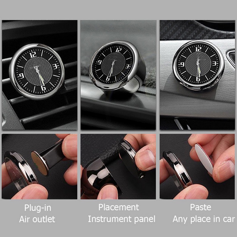 Mini Car Interior Electronic Quartz Watch Car Jam Mini Untuk Toyota Gr Sport Rush Syar'I Yaris Vios Avanza Raize Hilux Innova Corolla Aksesoris Mobil