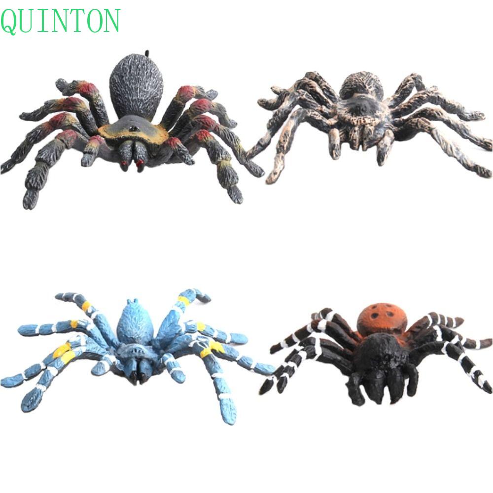 Quinton Simulasi Spider Patung Prank Properti Koleksi Hadiah Halloween Dekorasi Hadiah Ulang Tahun Mainan Rumit Perlengkapan Pesta Halloween Mengerikan Prop