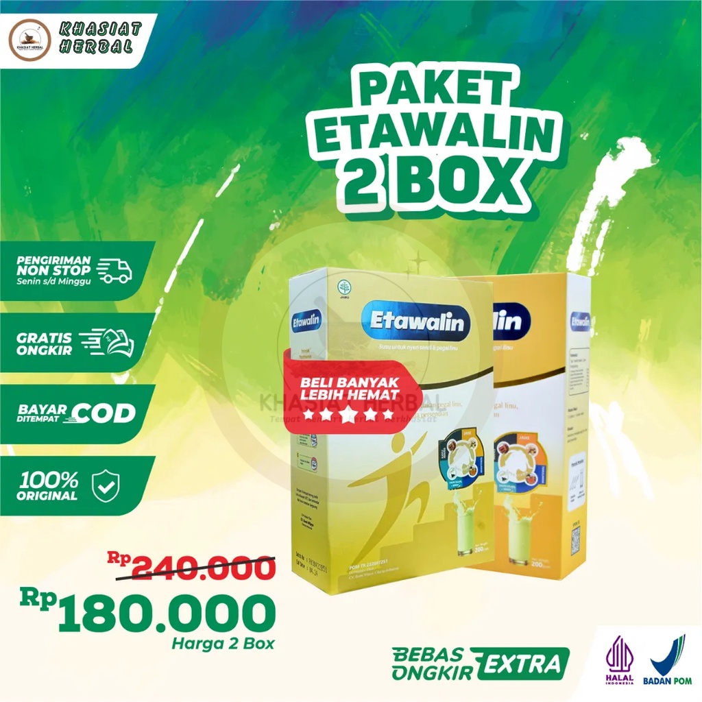 

Etawalin Paket 2 – Susu Kambing Etawa Tingkatkan Kepadatan & Kesehatan Tulang Sendi Susu Anti Asam Urat Rematik Reumatik Nyeri Sendi Cocok Untuk Lansia Pengapuran Sendi Toko Herbiology