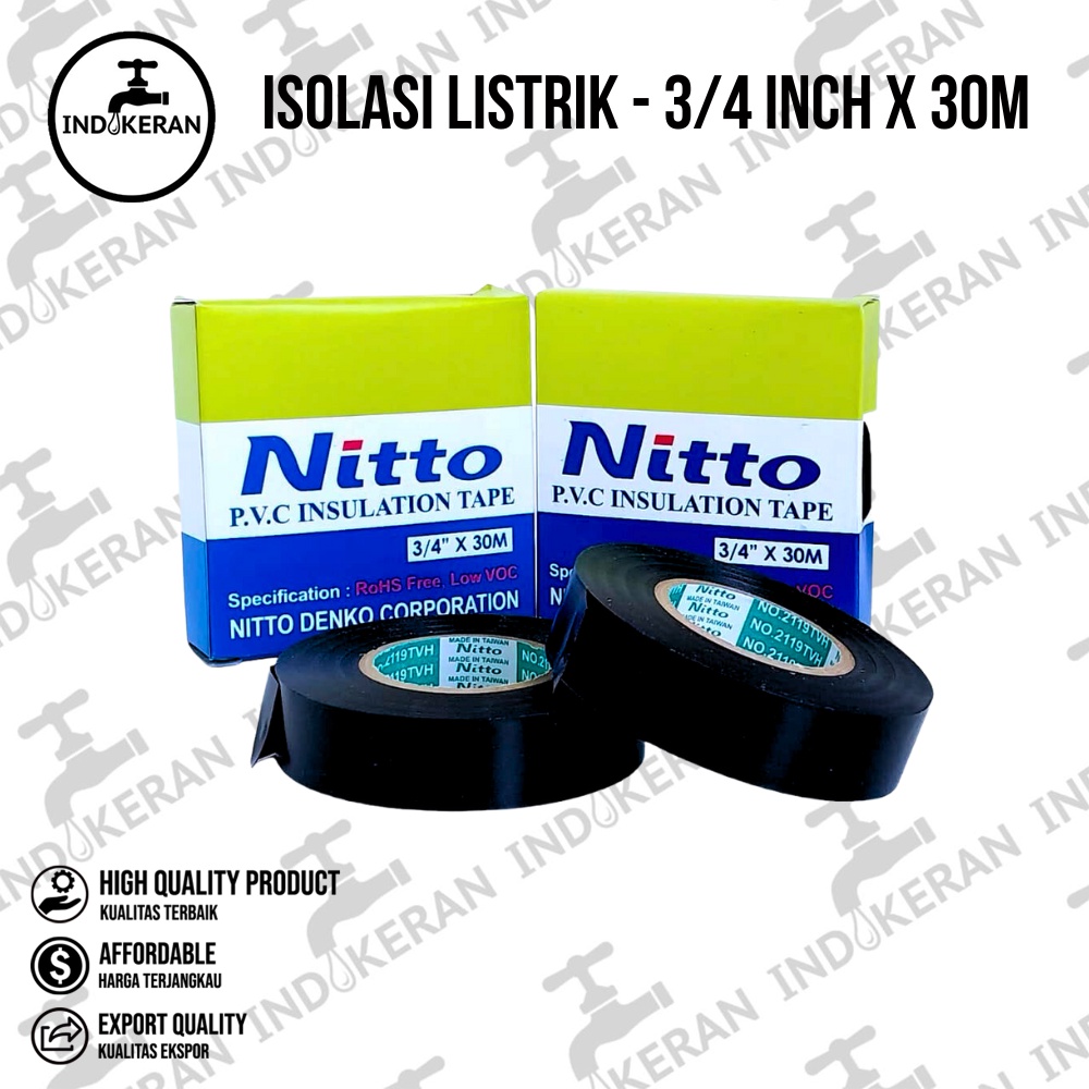 INDOKERAN - Isolasi Listrik Nitto - 3/4 Inch x 30 M - High Quality