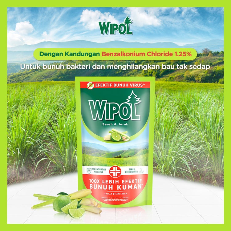 WIPOL UP SEREH &amp; JERUK POUCH 190ML