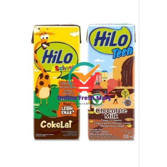 

HiLo UHT Susu Cair Chocolate 200 ml school teen - Online Fresh Mart Denpasar