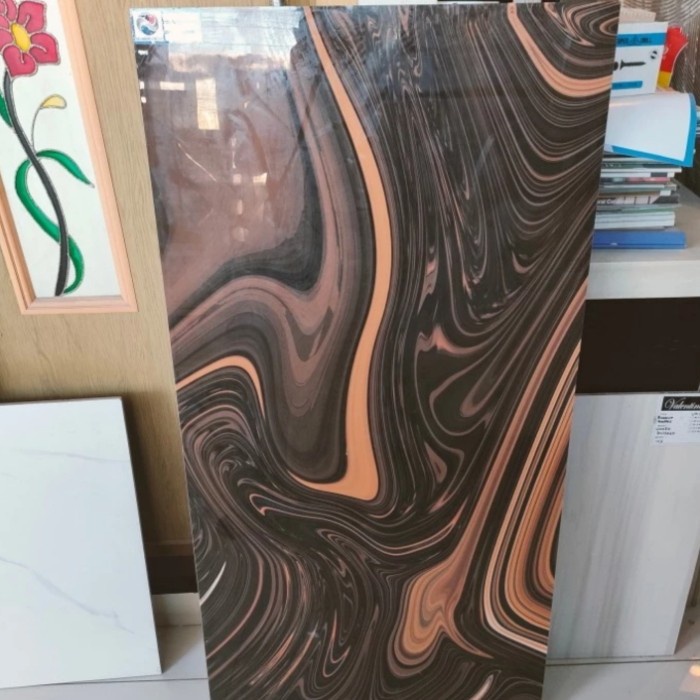 granit lantai 60x120 hitam motip gress Glop glazed