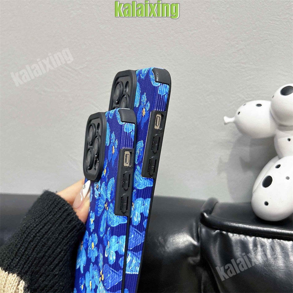 IPHONE Soft Case Camelia Biru Untuk Iphone11 12 13 14 Pro Max14 Plus Xs Max X XR 78 Plus Soft Cover Belakang