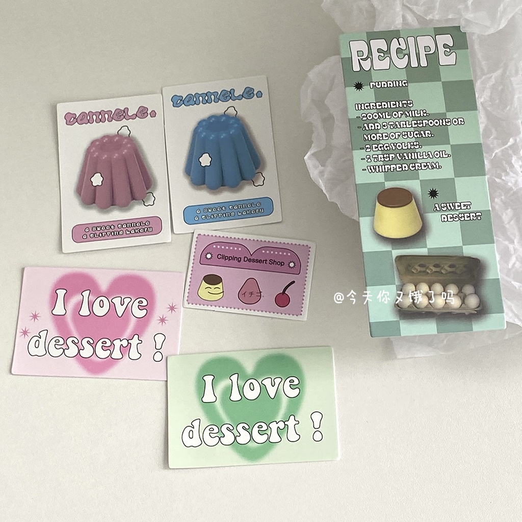 Klipping Dessert Handbook Handbook Sticker Pack Set ins Style Stiker Tablet PC