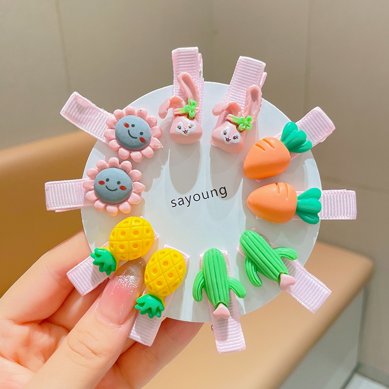 10 /20pcs Set Jepit Rambut Anak Perempuan Princess Lucu Poni Clip Korea Bayi Kartun Aksesoris Rambut